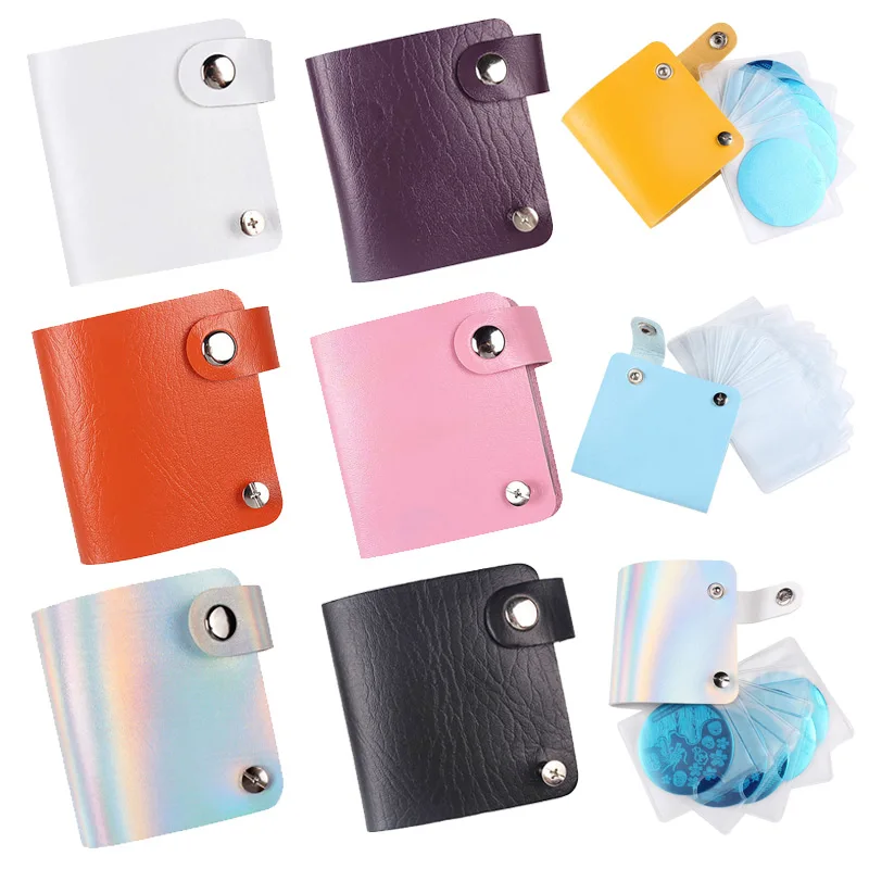 

13Colors 26Slots Round Nail Stamping Plate Holder For Dia 5.6cm Case Storage Bag Stencil Plate Organizer Nail Art Manicure Tools