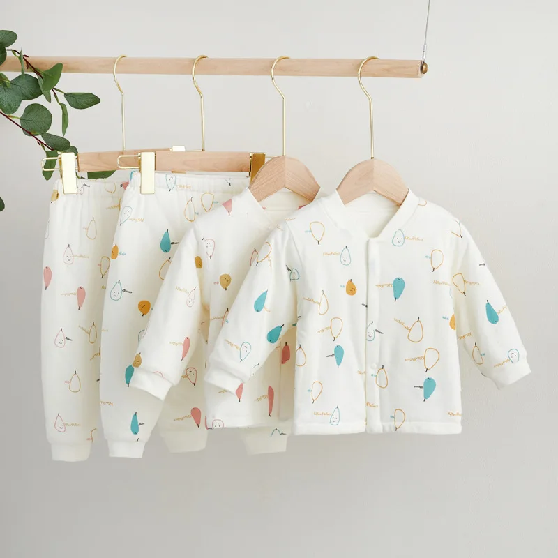 

Детская одежда, теплый костюм, зимняя хлопковая одежда для маленьких мальчиков и девочек, нижнее белье для новорожденных, стеганая хлопкова...