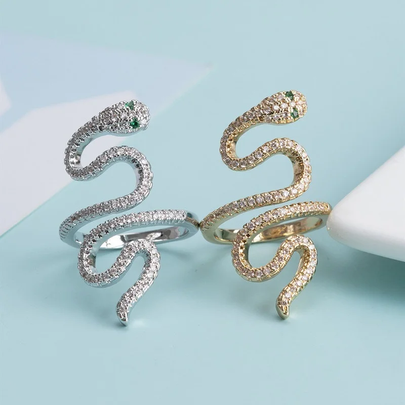 

New RoseL 2022 New Fashion Simple Colorful Zircon Copper Open Ring