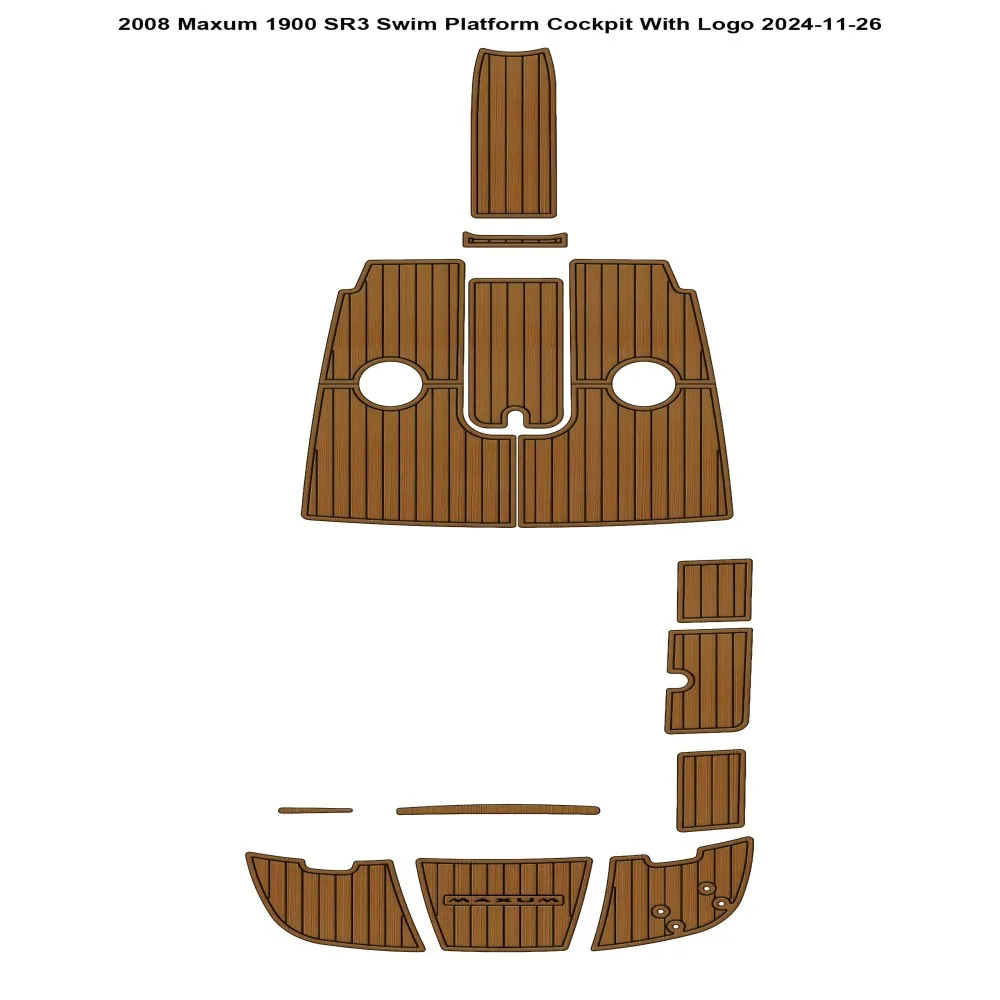 2008 Maxum 1900 SR3 Плавательная платформа Кокпит Лодка EVA Искусственный тиковый