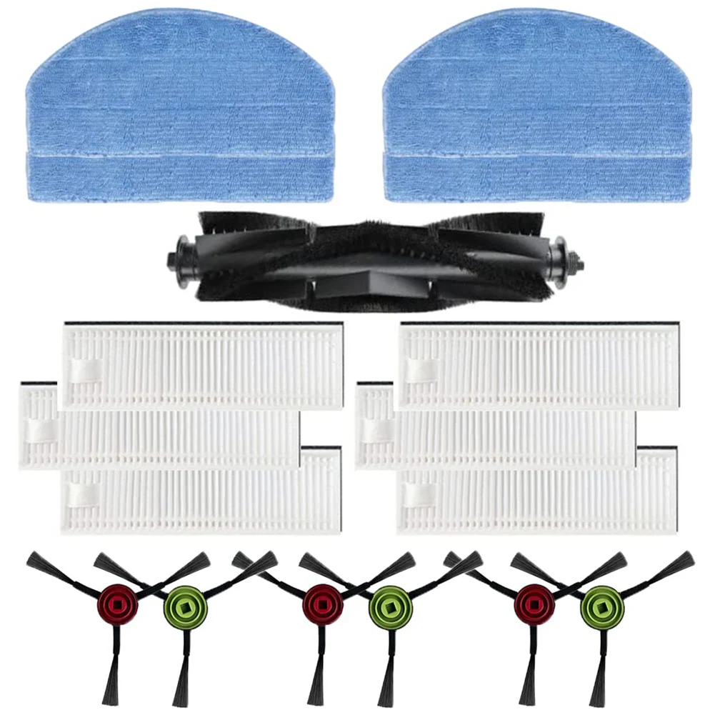 

1pcs Main Brush With 6*side Brush 6*Filter 4*Mop Cloth For Tikom G8000 G8000 Pro Honiture G20 Robot Vacuum Replacement Spare