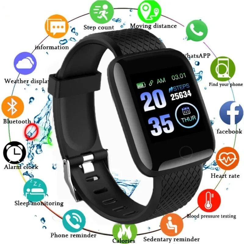 

116plus smart bracelet message reminder color screen heart rate bluetooth sports step counting smart watch
