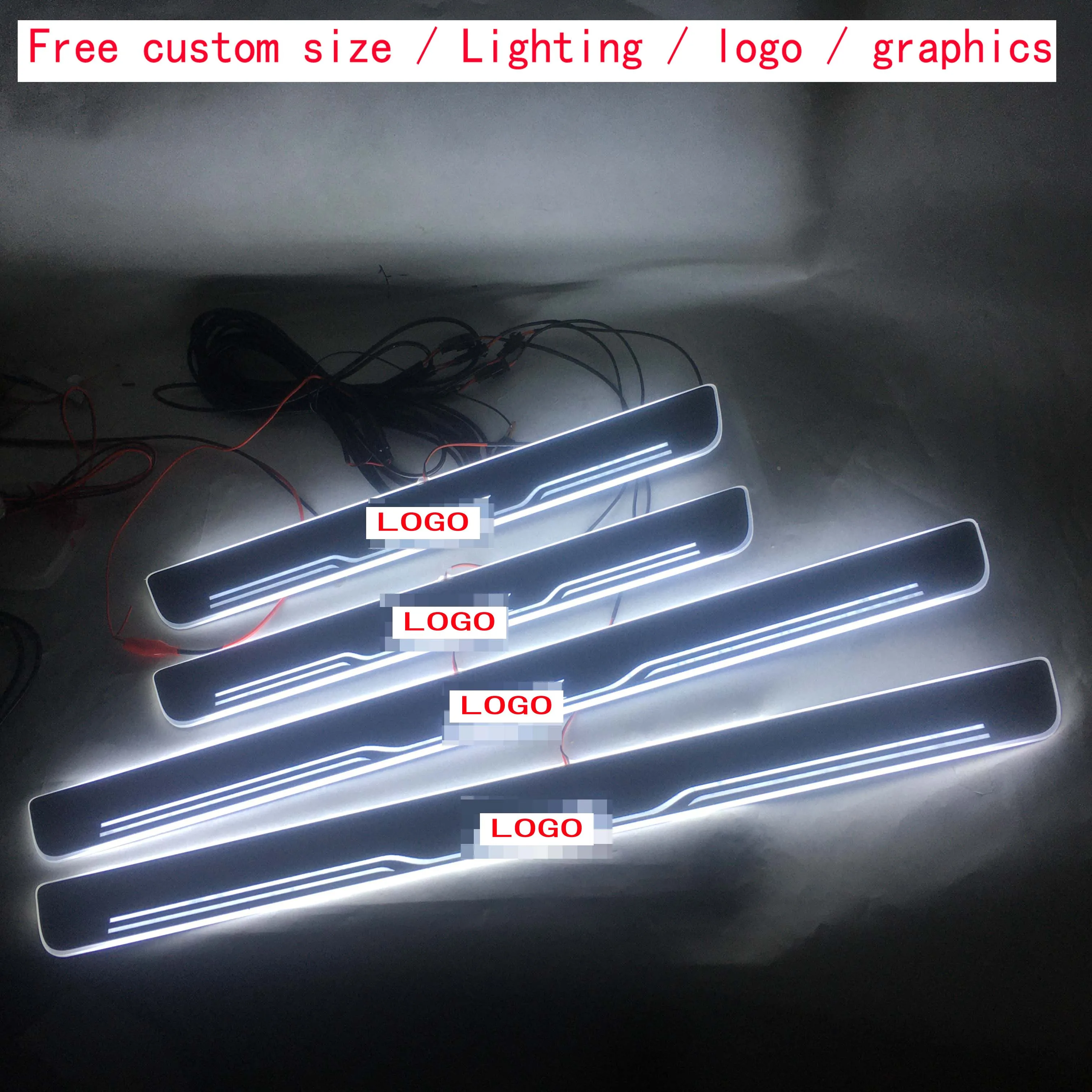

4PCS Welcome Pedal Car Exterior Parts LED Door Sill Scuff Static light For Toyota mark x