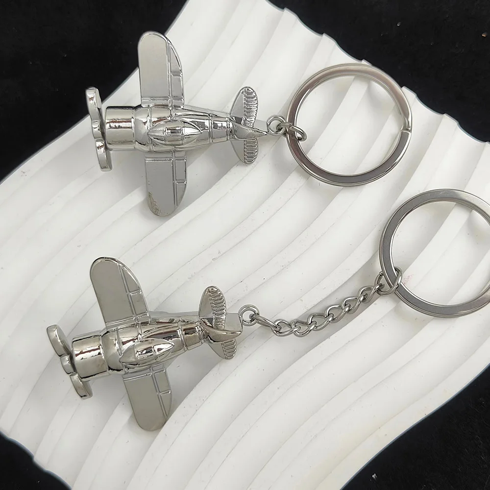 

Cute Men's Keychain Polished Airplane Model Alloy Key Chain for Backpack Car Decoration Pendant Keyring Jewelry Birthday Gifts