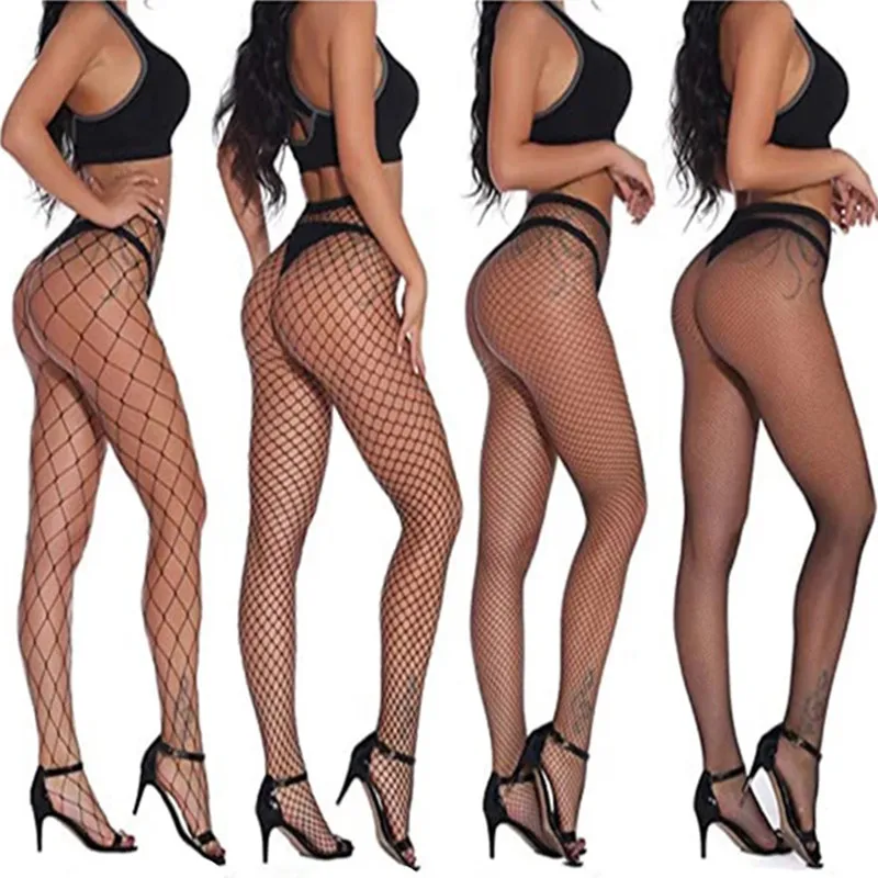

Sexy Women's Long Fishnet Body Stockings Black Fish Net Pantyhose Mesh Tights Lingerie Thigh High Waist Without Underwear