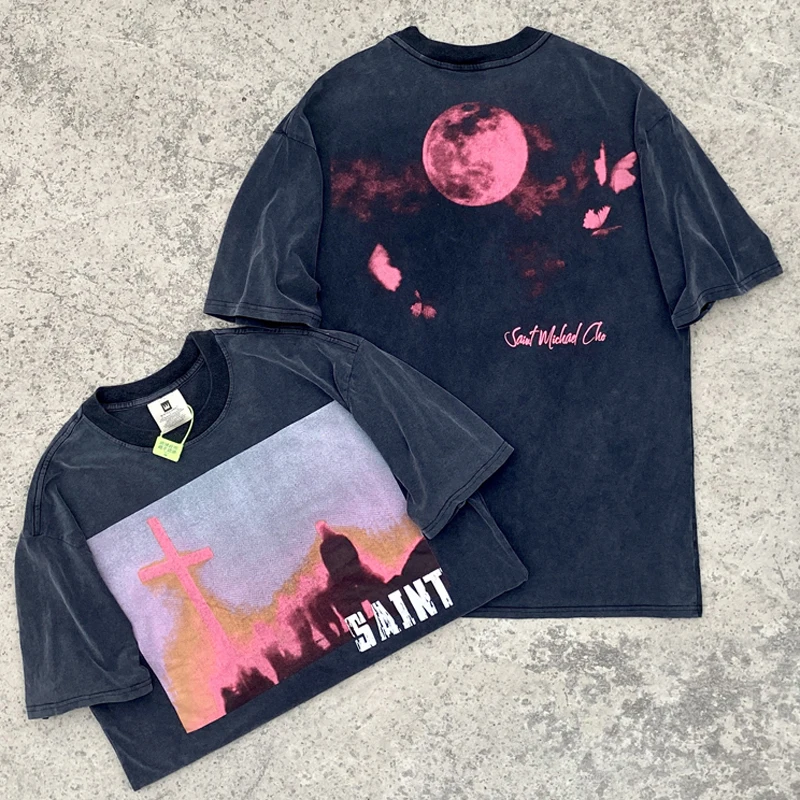 

Мужская и женская Винтажная футболка с коротким рукавом, с принтом