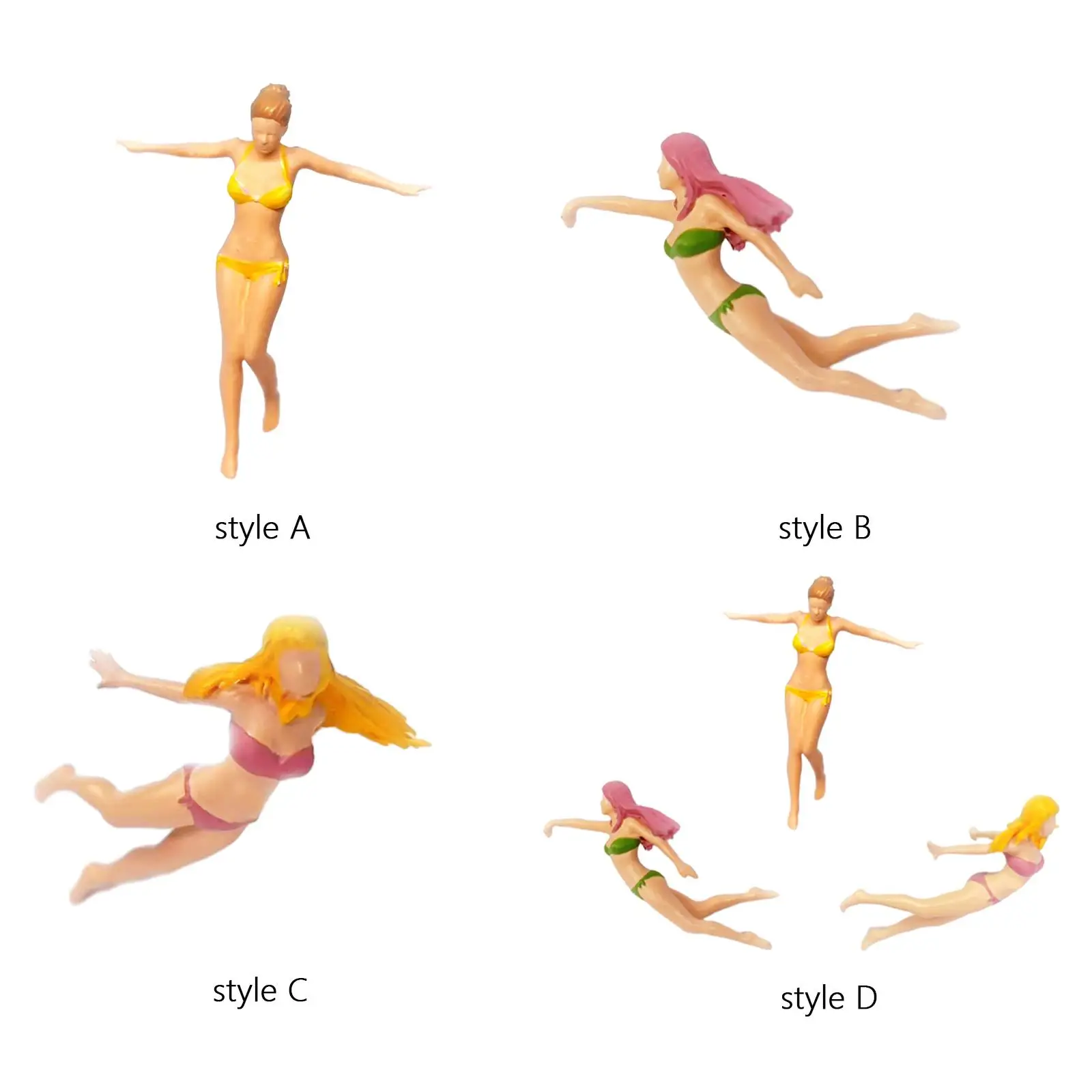 

Фигурка Девочки, Расписанная вручную, масштаб 1/64, Пляжная модель для сказочного сада, Коллекционная модель здания, микроландшафтная схема, 1:64