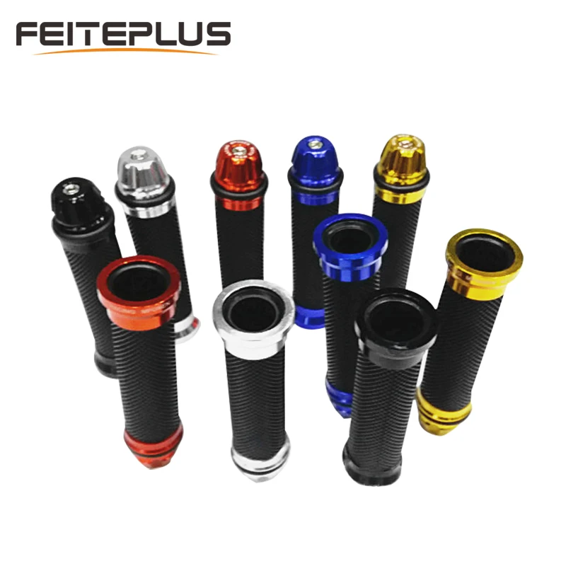 

7/8'' Aluminum Motocycle Handle Grip Rubber Racing Handlebar Caps 22MM Universal Street & Racing Hand Grips
