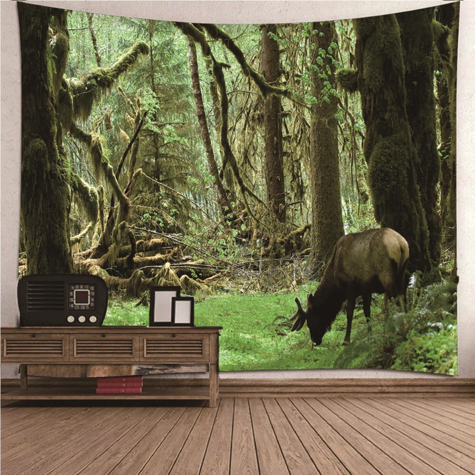 

Tapestry Cheap Large Tapestry Woman Nature tree forest landscape Forest Deer Wall Hanging Blanket Art Decor