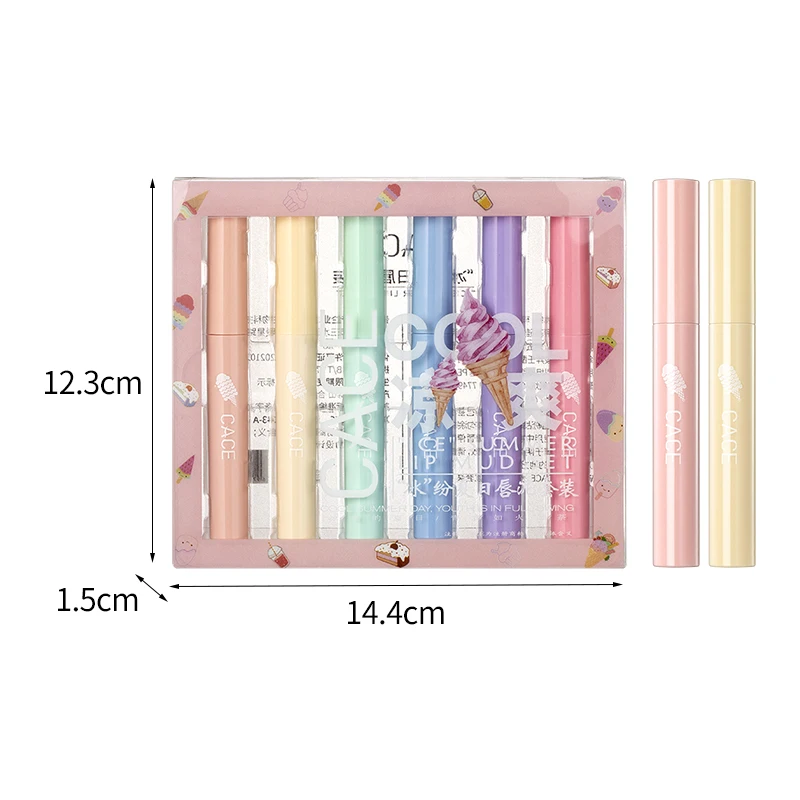 6 шт. ледяной летний блеск для губ матовый красный оттенок макияжа долговечная