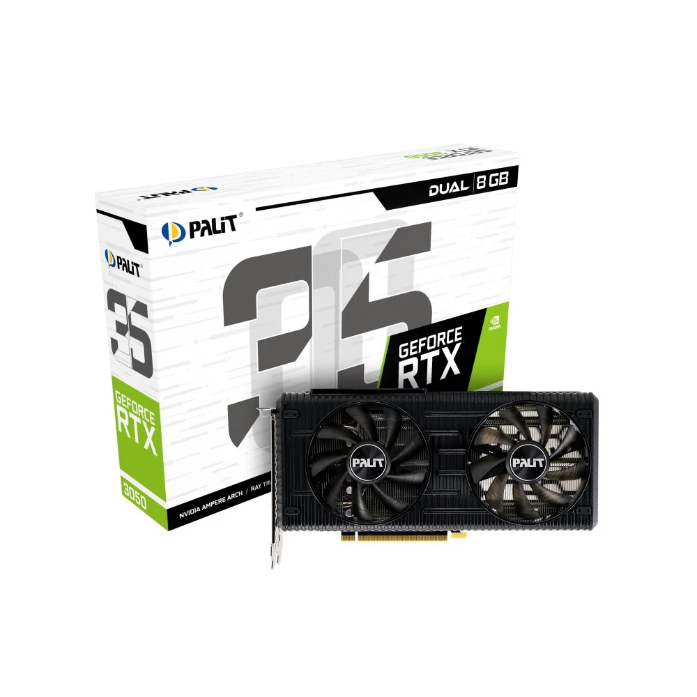 Video card Palit GeForce RTX 3050 Dual 8GB GDDR6 PA-RTX3050 NE63050019P1-190AD for Computer office Components Graphics Cards gaming PC high frequency