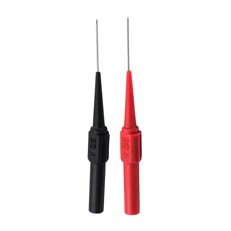 

2pcs Insulation Piercing Needle Non-destructive Multimeter Test Probes Red Black Safety Test Probe Pins For Auto Repair Diagnose