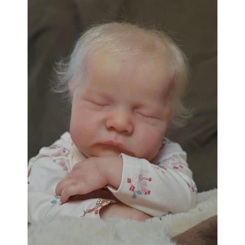 

19’’ Soft Toy Reborn Soft Realistic Sleeping Doll Lifelike Educational Interactive Caucasian Doll Lovely Baby Party Gift