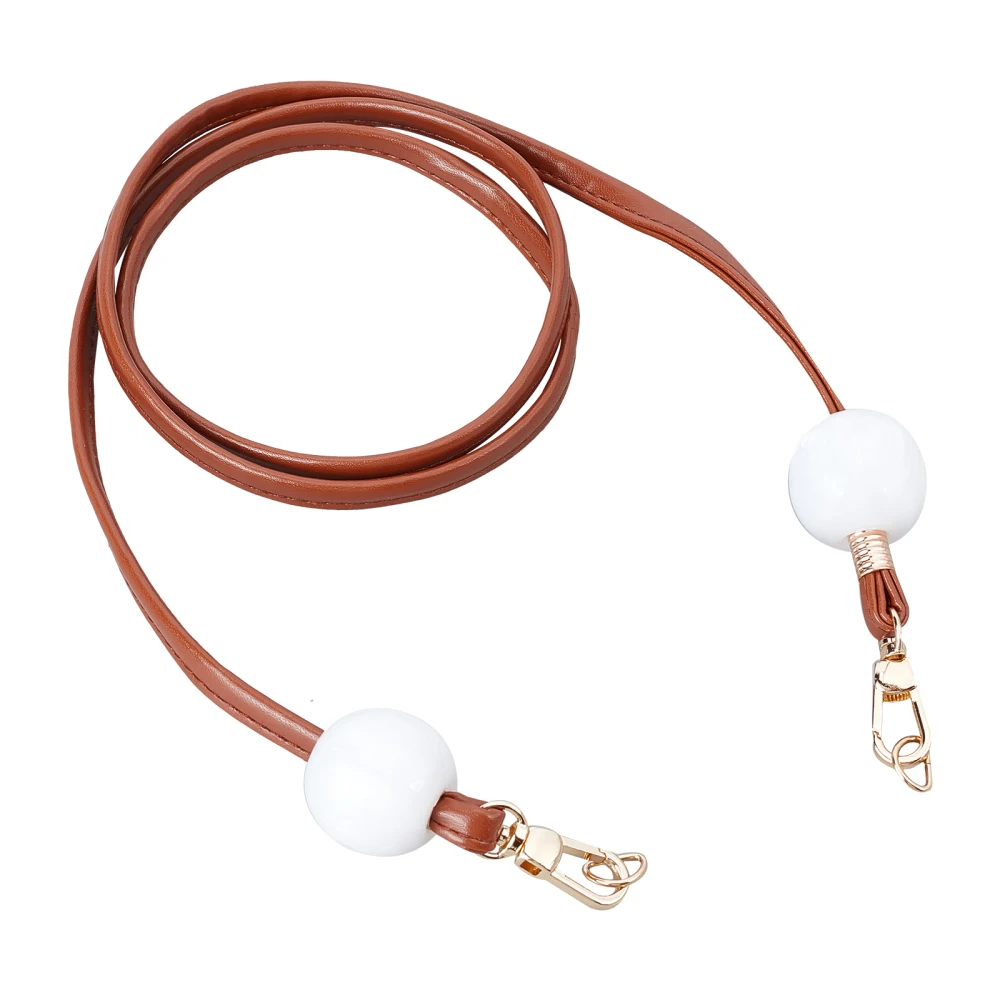 

122cm Simple PU Leather Straps with Resin Beads For DIY Handicraft Bag Making Accessories Jewelry Necklace Eyewear Chain Lanyard