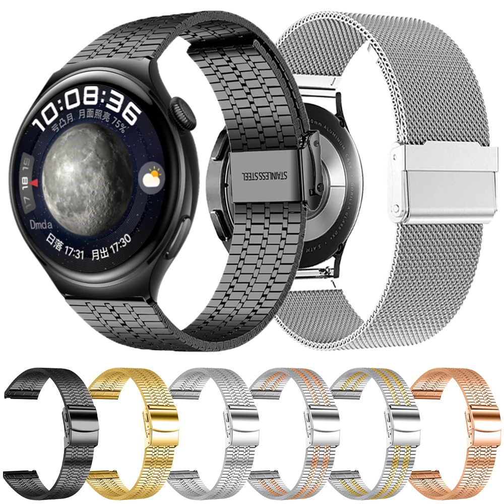 Ремешок металлический для HUAWEI WATCH 4 Pro Watch GT 3 2 46 мм сменный Браслет из нержавеющей