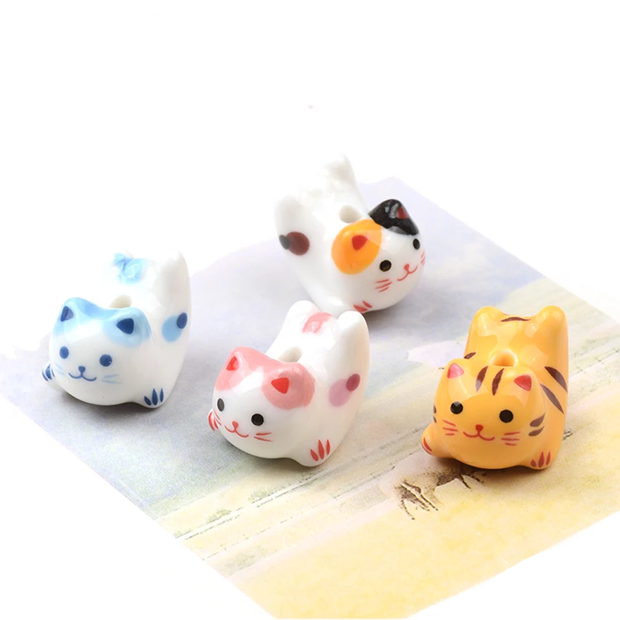 

15x20mm Big Cute Lazy Cat Loose Porcelain Ceramic Beads for Jewelry Making Supplies Beads Accesorios Diy Crafts Handmade