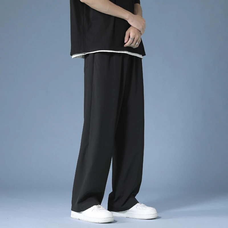 Men Summer Wide Leg Pants Sweatpants 