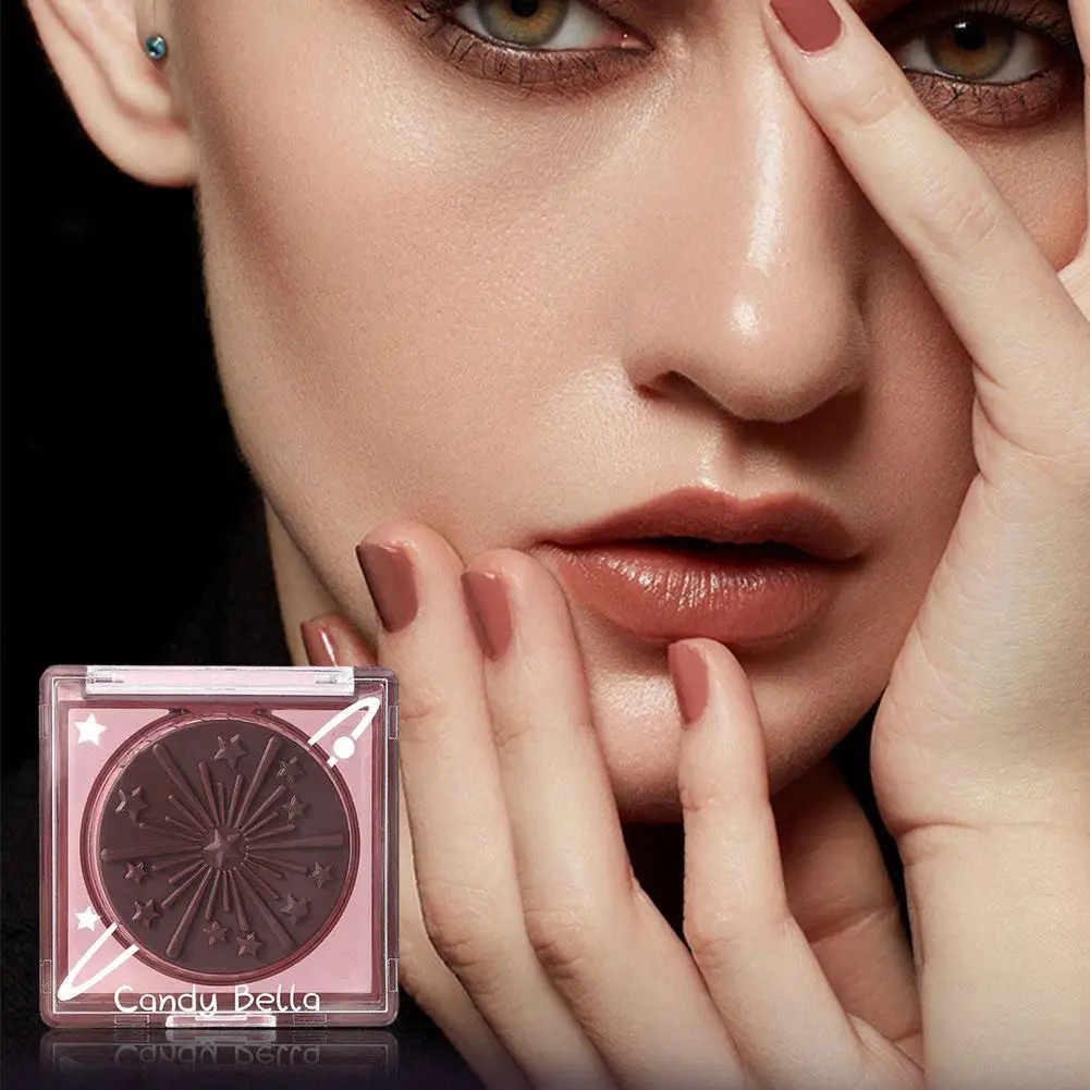Матовая тисненая палитра румян телесного цвета коричневая для лица 3D контур