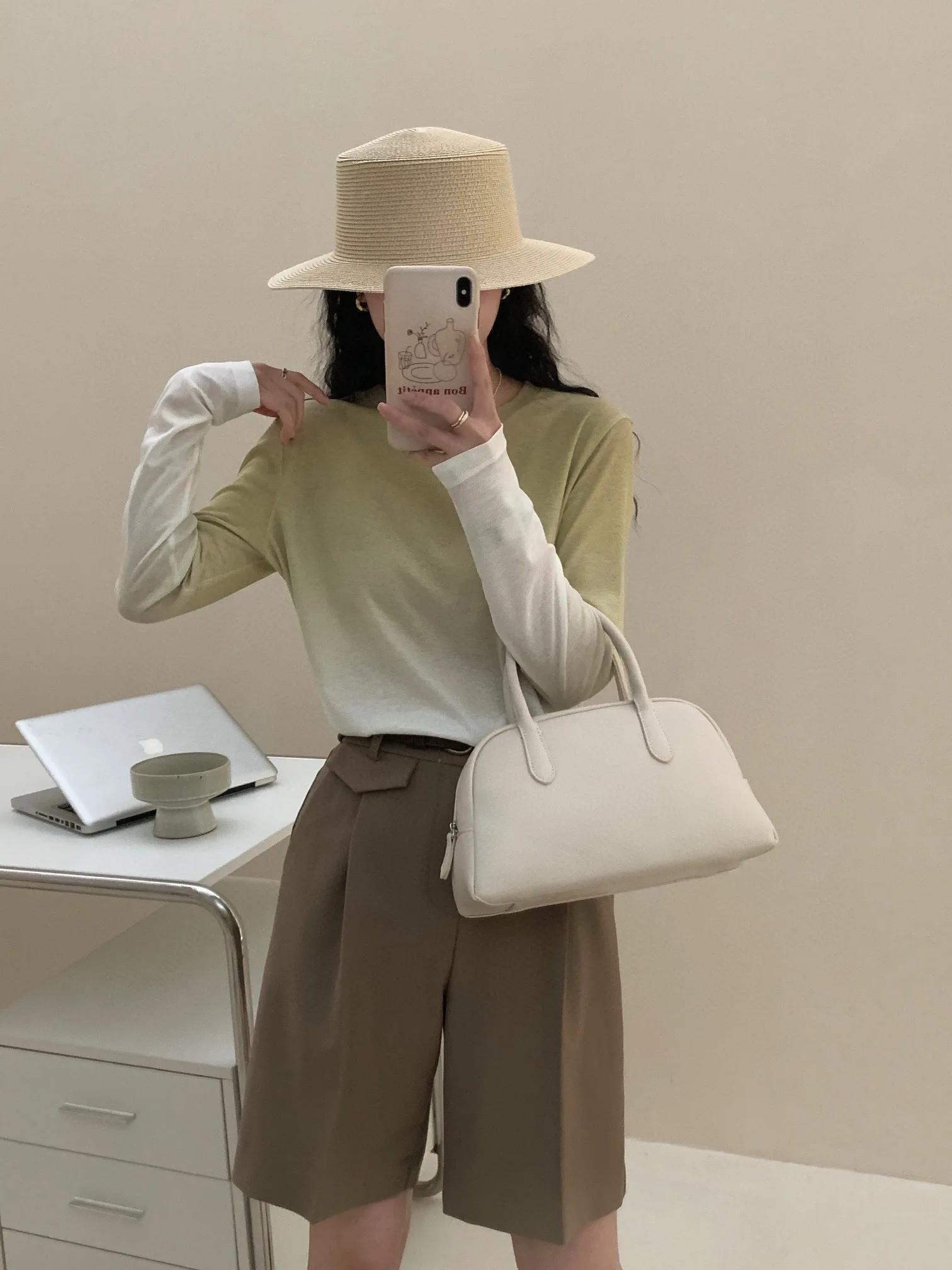 Эксклюзивный Свободный Тонкий водорастворимый свитер с градиентом для ранней