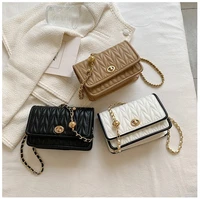 2022 new chain small golden balls square bag chain pleated shoulder messenger bag