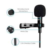 mini microphone condenser clip on lapel lavalier mic wired for phone laptop for phone portable mini stereo hifi sound quality