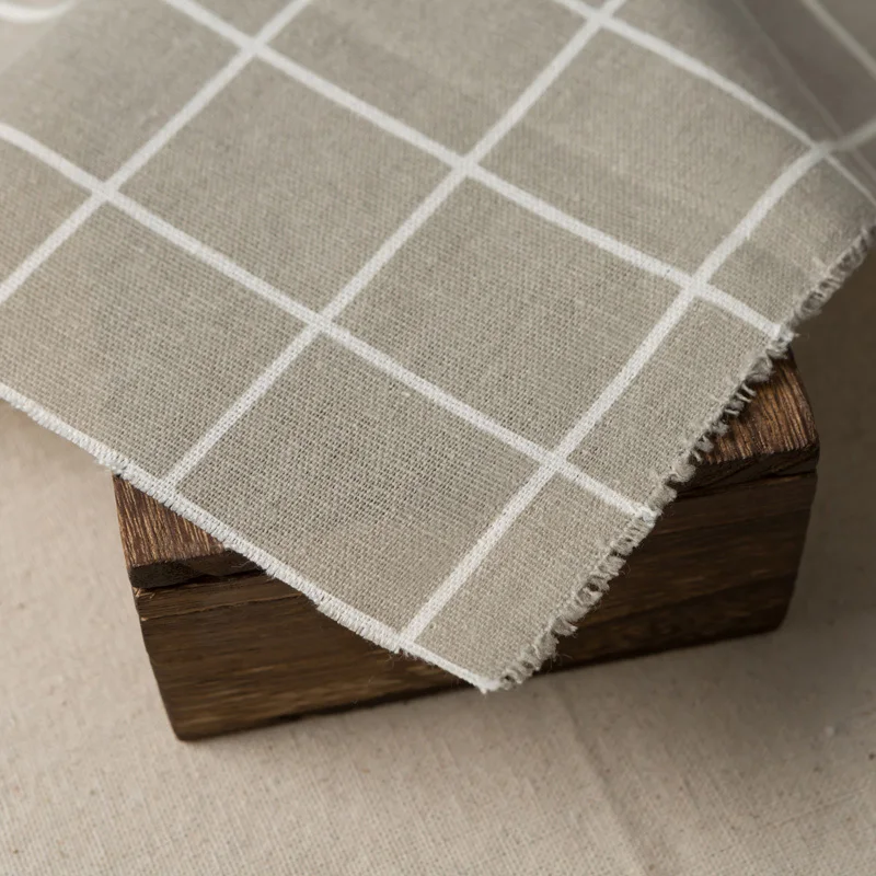 50*150 см клетчатая льняная хлопчатобумажная ткань для тканей детский домашний