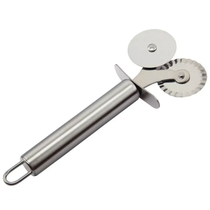 

Portable Double Roll Pizza Stainless Steel Knife Pasta Cutter Pasta Pasta Round Lace Pizza Wheel Kitchen Tools