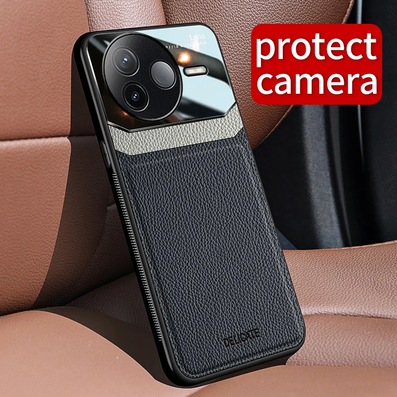 Кожаный чехол для Xiaomi Redmi K80 Pro 5G K80Pro силиконовый защитный из плексигласа жесткий