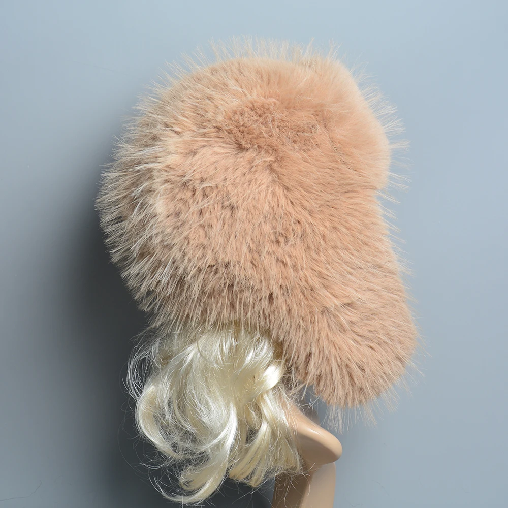 Лидер продаж Роскошная искусственная шапка высокого класса унисекс из