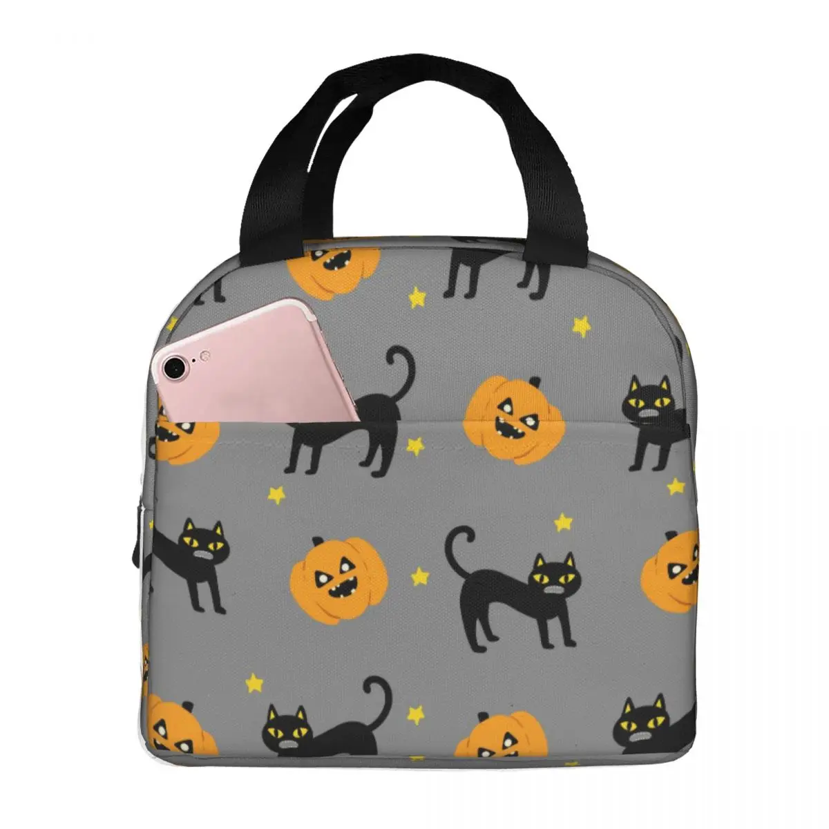 Lunch Bag for Women Kids Halloween Thermal Cooler Portable Picnic Work Canvas Tote Bento Pouch