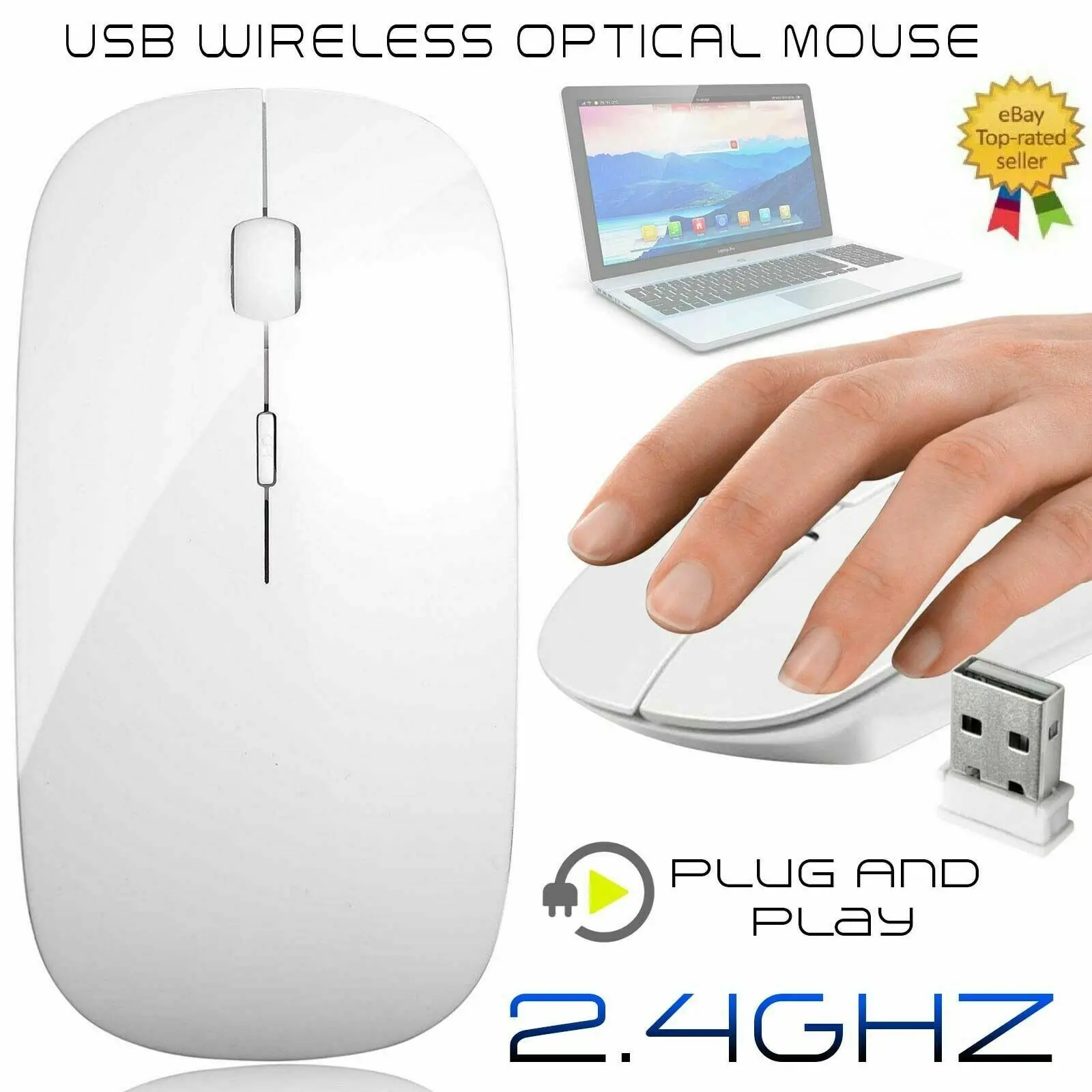 

2.4 GHz Wireless Cordless Mouse Mice Optical Scroll For PC Laptop Computer + USB