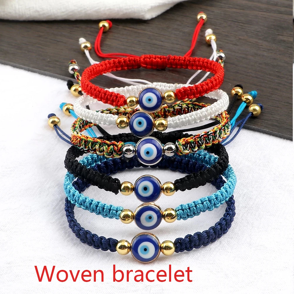 

2023 Evil Eye Braided Bracelet Lucky Red Black Color Thread Couple Chain Handmade Prayer Bangles Pulsera Jewelry Gift for Friend