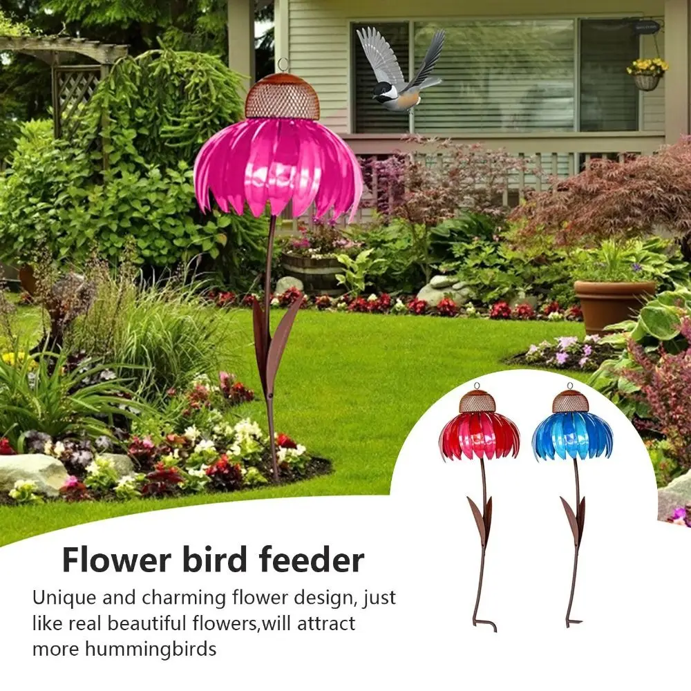 

Outdoor Flower Standing Shape Attract Hummingbird Garden Decoration Bird Feeder Hummingbird Feeders Food Container