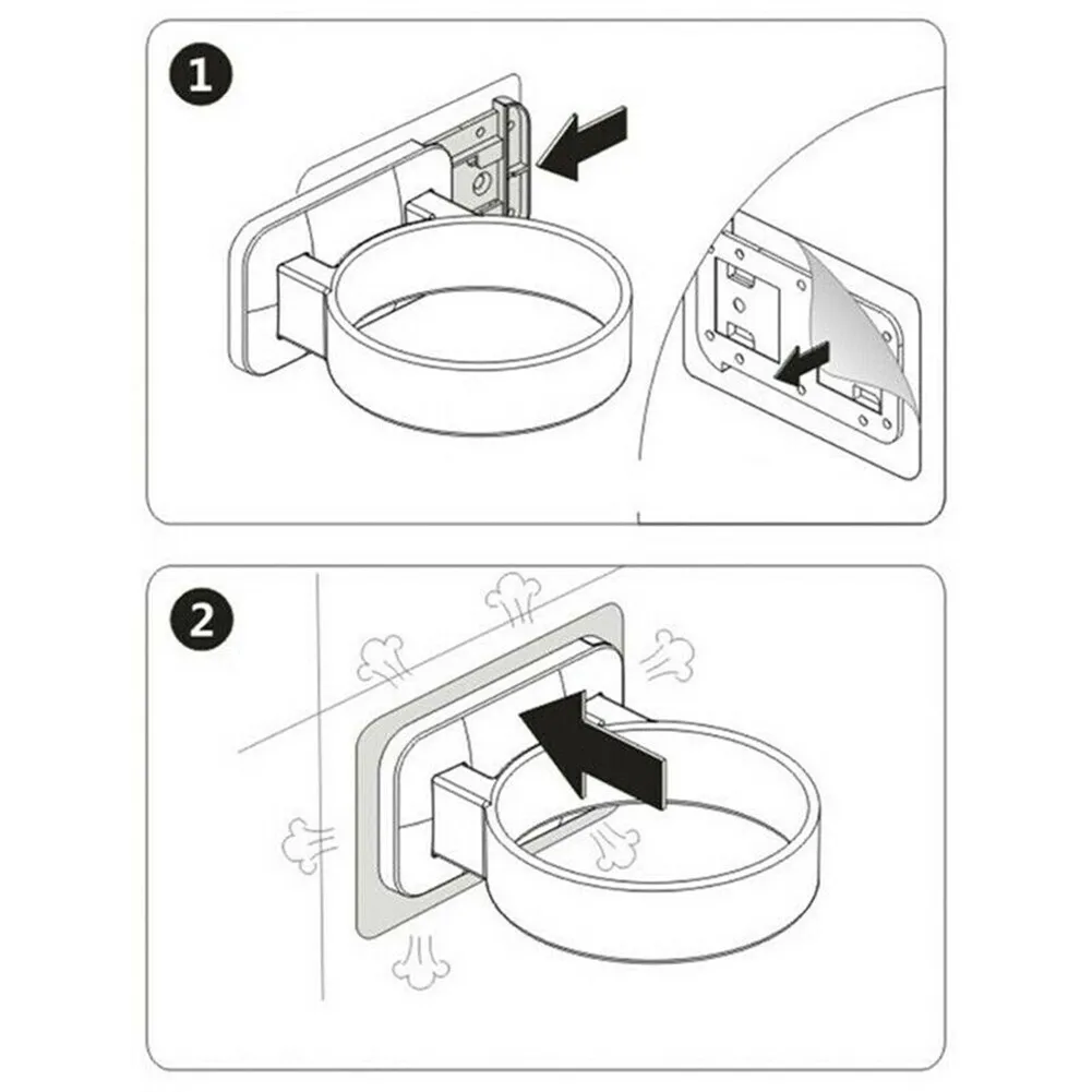 

Hotel Hairdryer Storage Rack Household Mounted Rack Storage Tool Wall White/Black Bathroom Dryer Hair Brand New