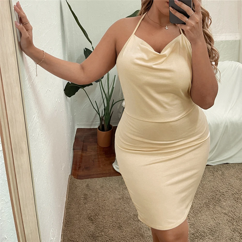 

Летняя мода, свободное женское однотонное платье на бретельках, тонкая сексуальная юбка на бретельках для женщин