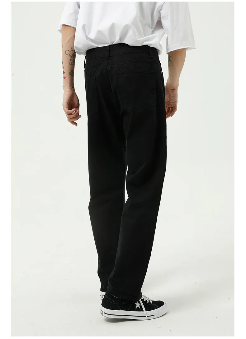 Four Seasons Men's Jeans Basic Korean Version Simple Jeans Slim Straight Pants Fashion Street Men's Pants Ins Hot Sale JEANS