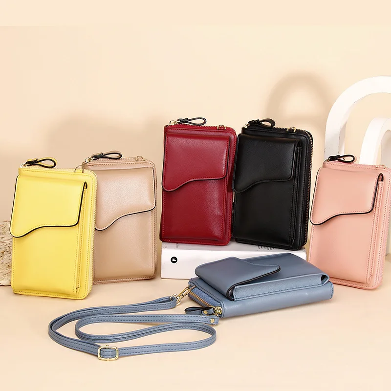 Women's Small Crossbody Shoulder Bags PU Leather Female Cell Phone Pocket Bag Ladies Purse Card Clutches Wallet Messenger Bags