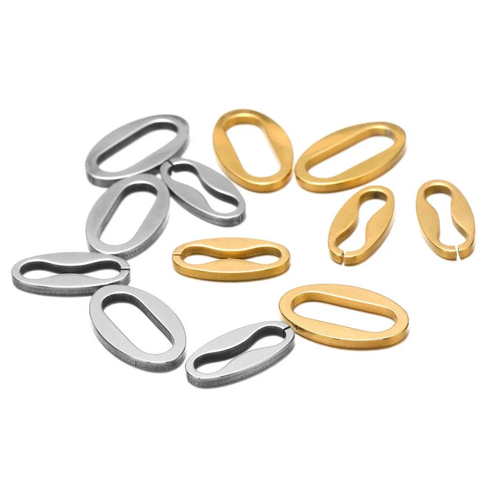 20pcs Stainless Steel PVD Gold Color Oval Charms Earring Findings Necklace Components DIY Jewelry Making Accessories Supplies