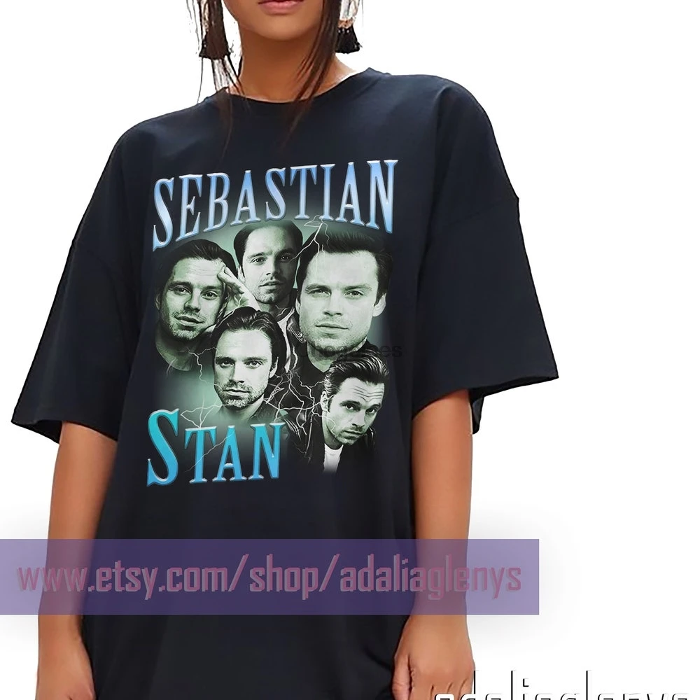 Себастьян Стэн футболка 90-х стиль винтажная Ретро |