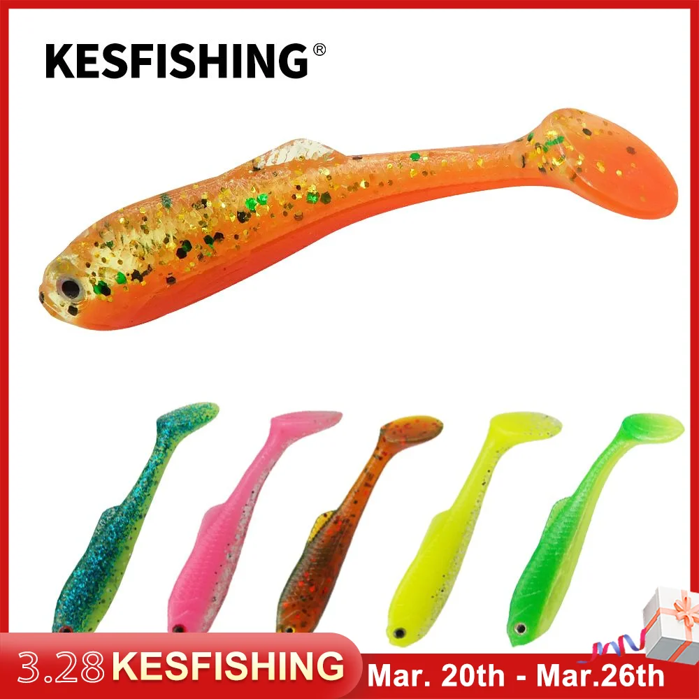 

KESFISHING Rocah Shad 57mm Artificial Silicone Soft Bait Fishing Accessories For Bass Pike Trout with Salts Pesca Fishing Lures