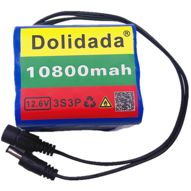 

3S3P 12V 10.8Ah BMS Charger 18650 Rechargeable Lithium Battery Widely Used: Equipment Instruments Led Lighting Traffic Signs Etc