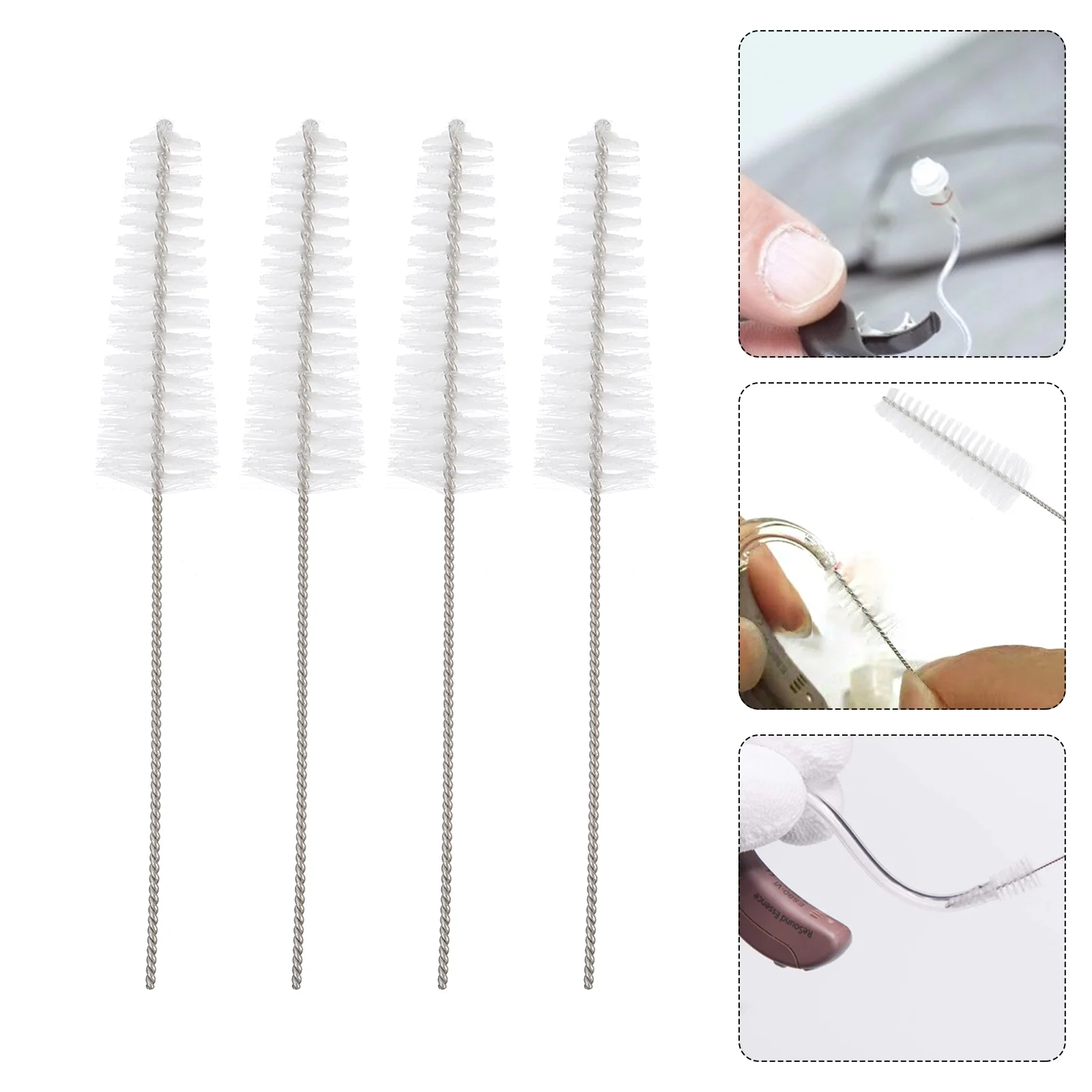 

5pcs Nylon Brushes Hearing Aids Accessories Cleaning Rod Brushes