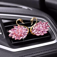 auto parts luxury diamond swan car accessories for girls couples swan car air freshener perfume diffuser pink diamond auto ornam