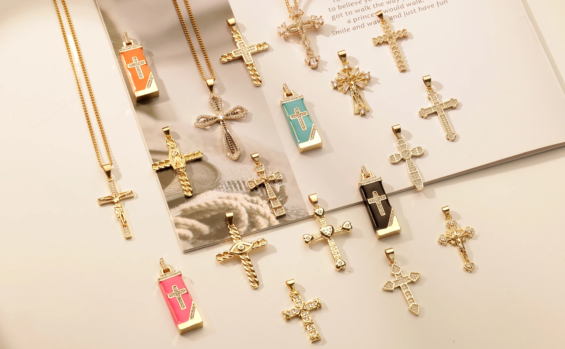 

Fashion Cross Necklace Women Men Stainless Steel Christian Charm Necklace Boys Girls Punk Hip Hop Friendship Jewelry Gifts