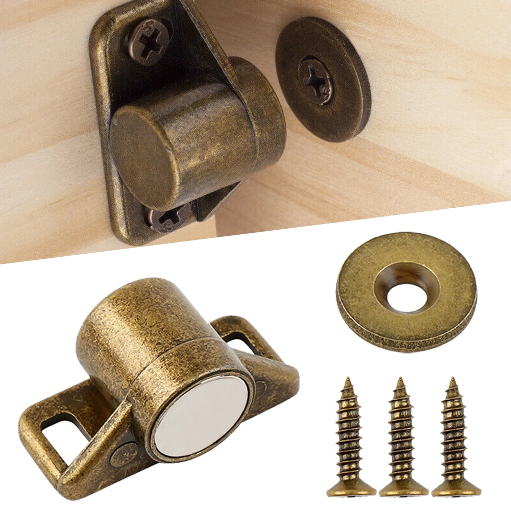 

Thick Zinc Alloy Magnetic Door Catch Latch for Closet Cabinet and Wardrobe Doors Includes Screws for Easy Installation