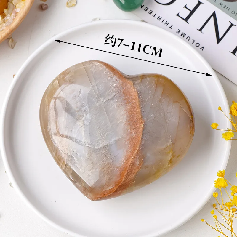 Лунный камень сердце оранжевый