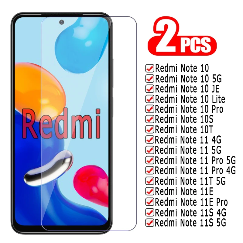 Стекло для Redmi Note 11 11T 11E S 10T 10S 10 Pro Lite защитная пленка экрана E стекло 2-1 шт. |