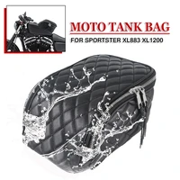 magnetic toolkit tankbag for harley sportster xl883 xl1200 xl 1200 883 motorcycle diamond pu leather oil fuel tank travel bag