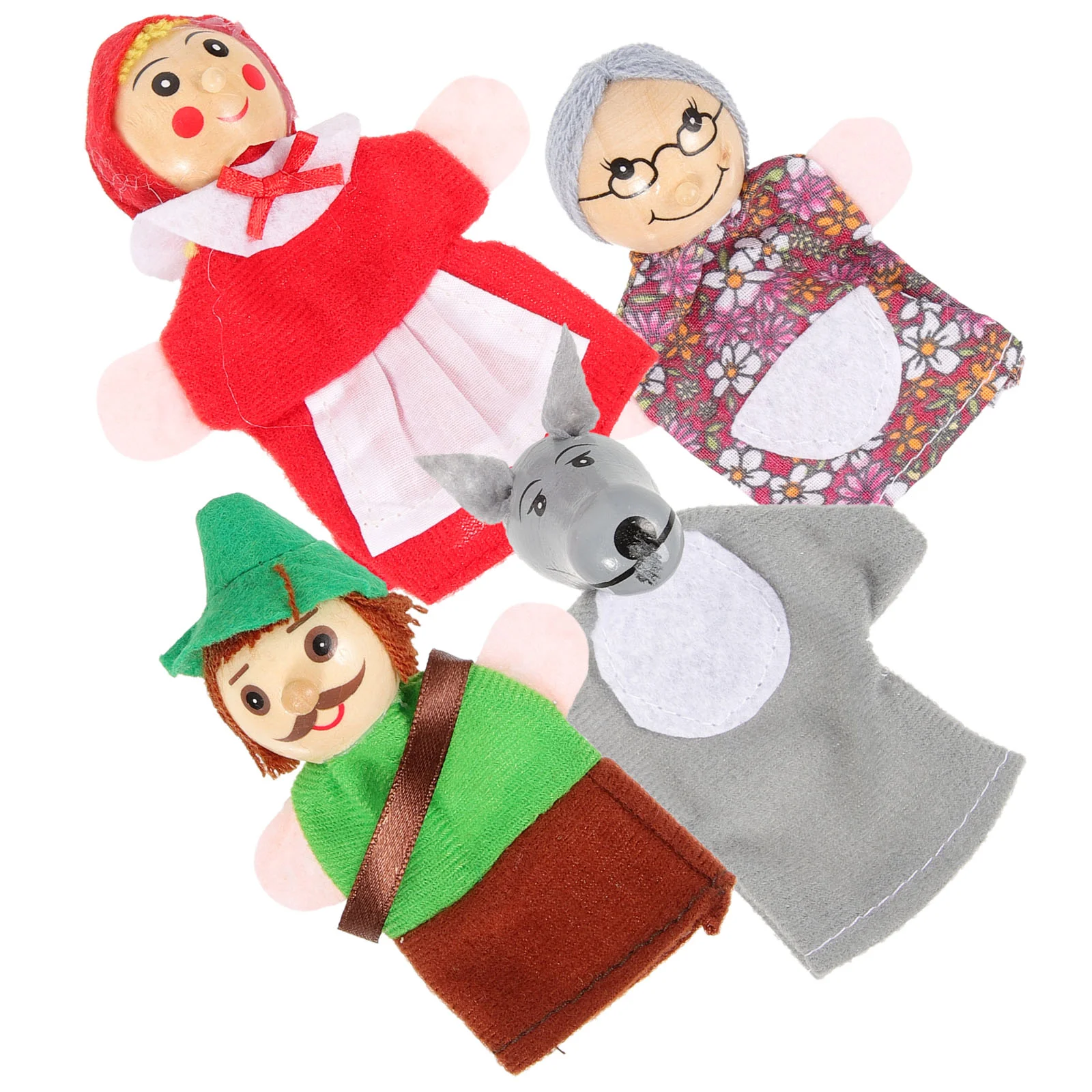 

4 Pcs Finger Toys for Children Puppets Modeling Kid Wooden Figures Children's