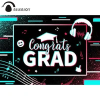 allenjoy music congrats grad class of 2022 prom party background glow generation bachelor cap banner photozone decor backdrop